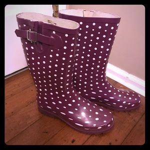 Purple Polka-dot Rain Boots